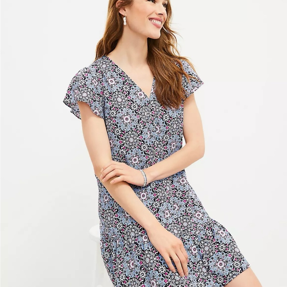 LOFT Multicolor Medallion Dress